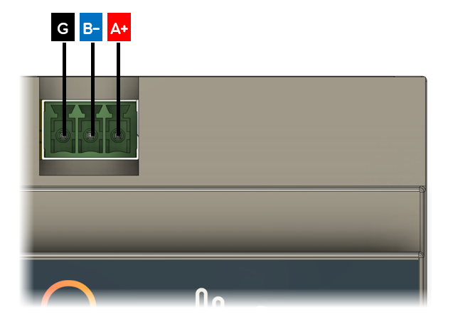 Aansluitschema RS-485 Modbus